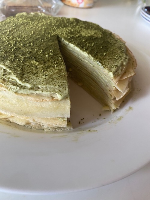 matcha crepe cake photo