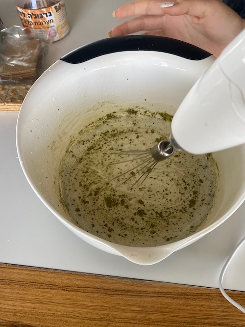 matcha crepe cake photo