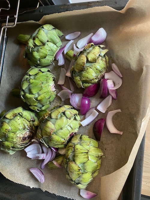 roasted artichokes photo